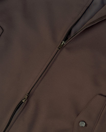 Bare Brown Slim Fit Knit Bomber Jacket - Brown