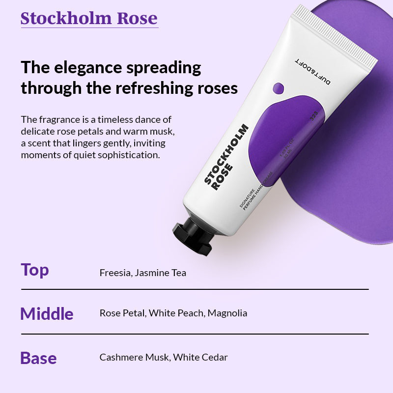 Duft & Doft Signature Perfume Hand Cream Stockholm Rose (50ml) | Duft & Doft at Broadway