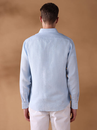 Blue Regular Fit Solid Casual Shirt for Men (LILA)