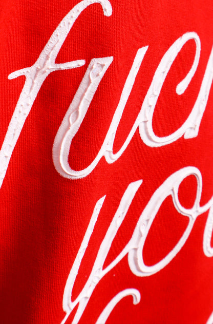 fuck. - korean oversized tshirt Red | sorta at Broadway