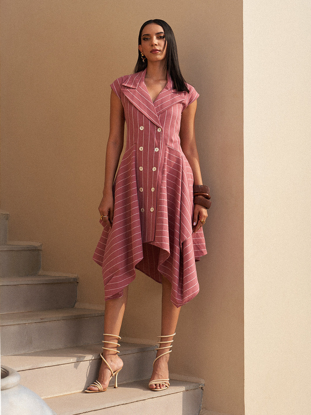 Sandstone Stripe Midi Dress