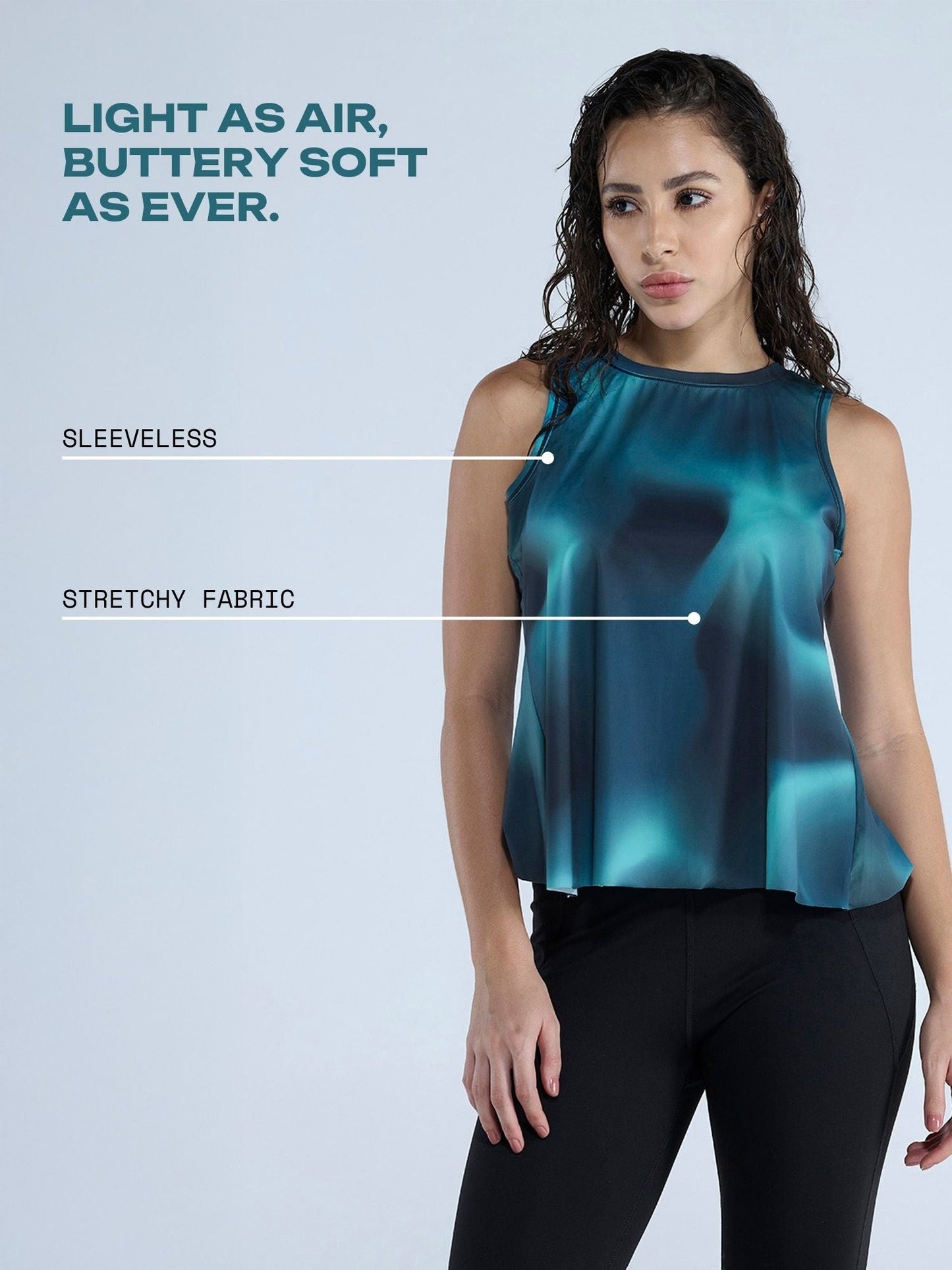 Teal Fluid Overlap Tank