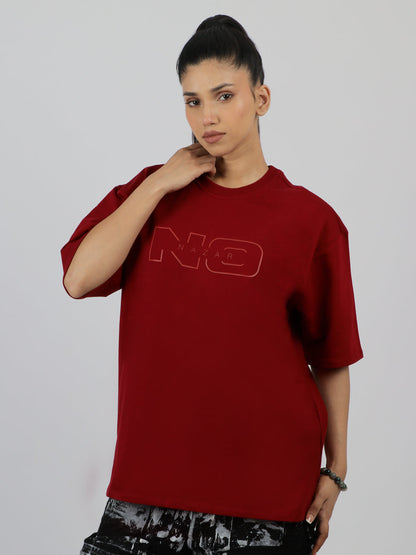 Essentials Tshirt - Bordeaux Red - Dual-Tone | No Nazar at Broadway