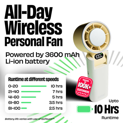 Nuuk BFF Rechargeable Personal Fan with IceTouch - Ice Metal Grey | NUUK at Broadway