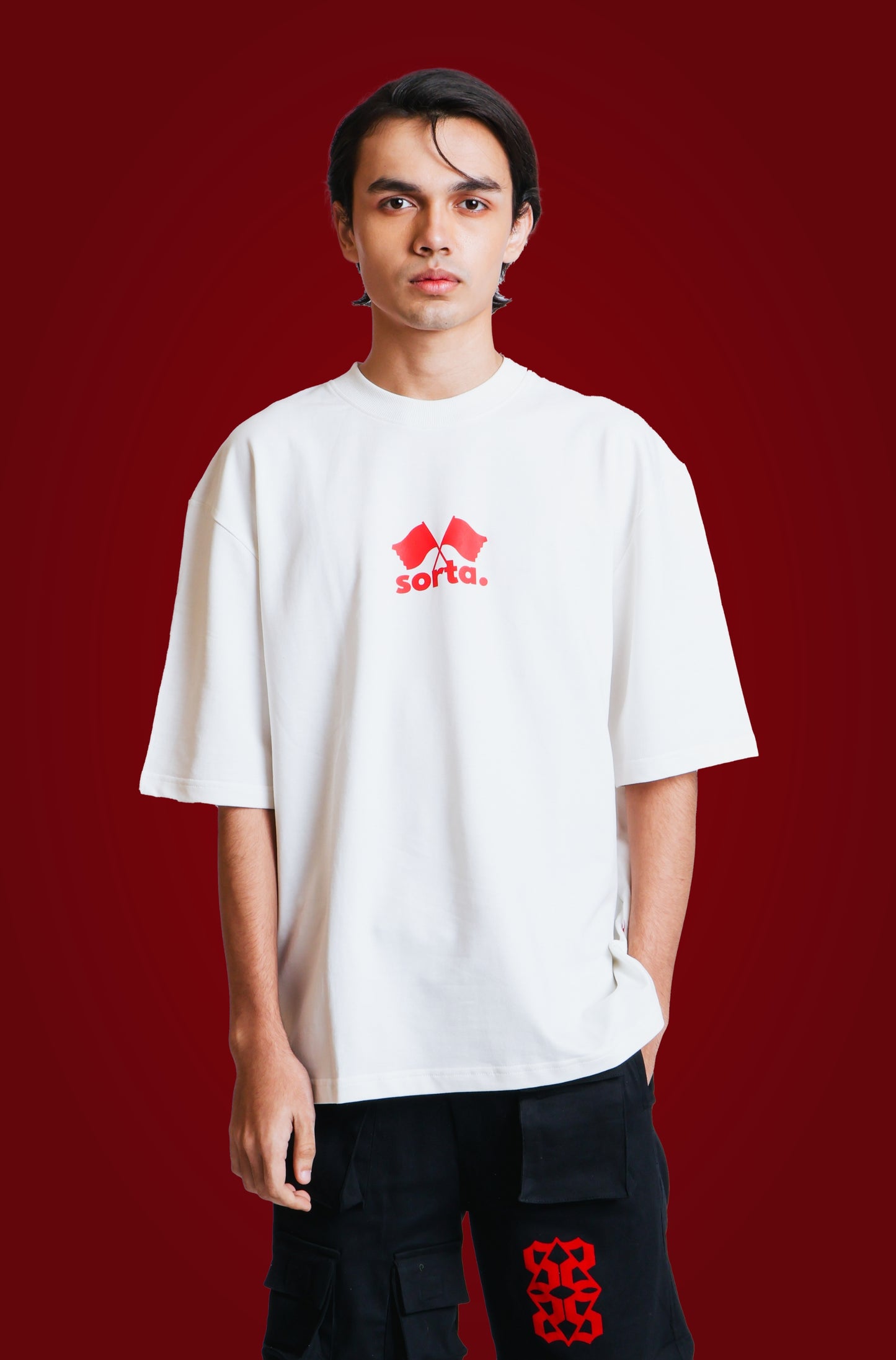 red flag. - korean oversized tshirt | sorta at Broadway