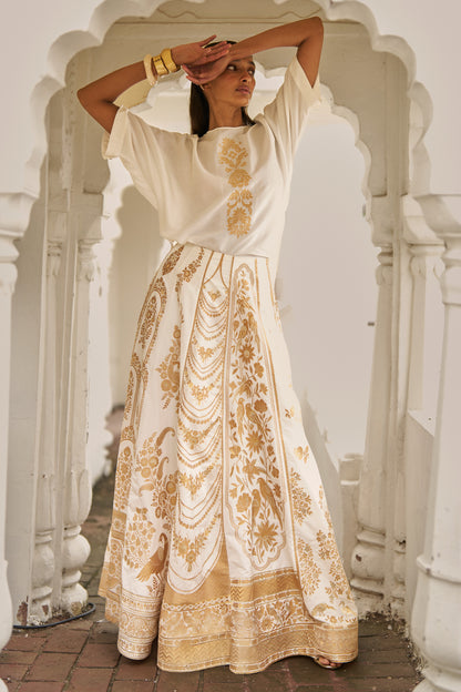 BENARES SILK BROCADE MAXI SKIRT