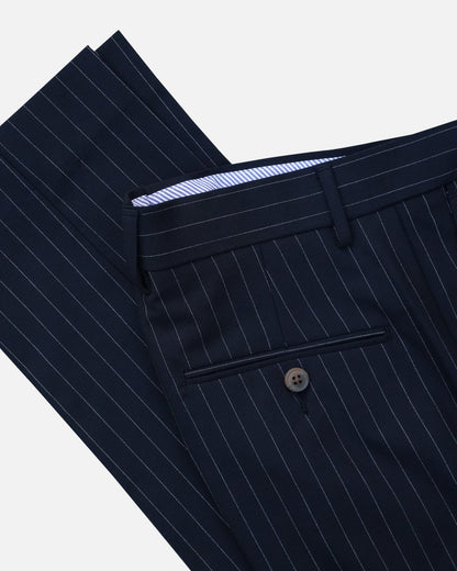 Bare Brown Relax Fit  Stripe Trouser - Navy