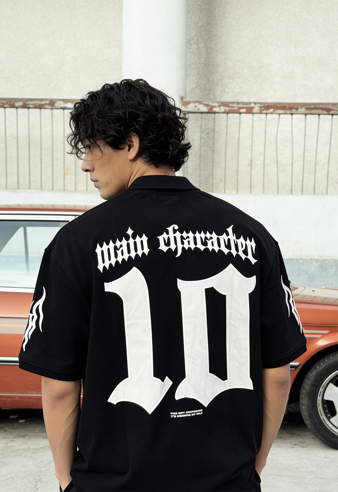 Black-Ten Oversized Polo T-Shirt