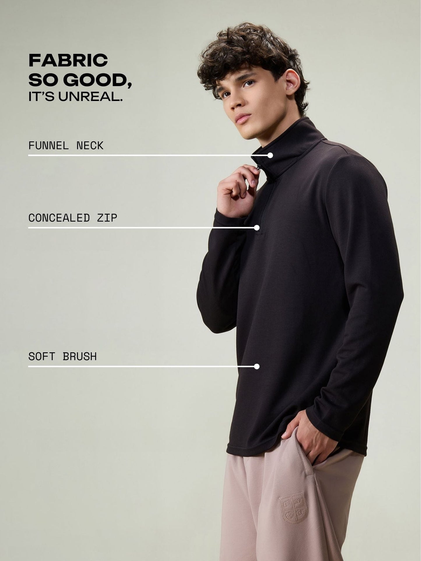 Black Modal Quarter Zip