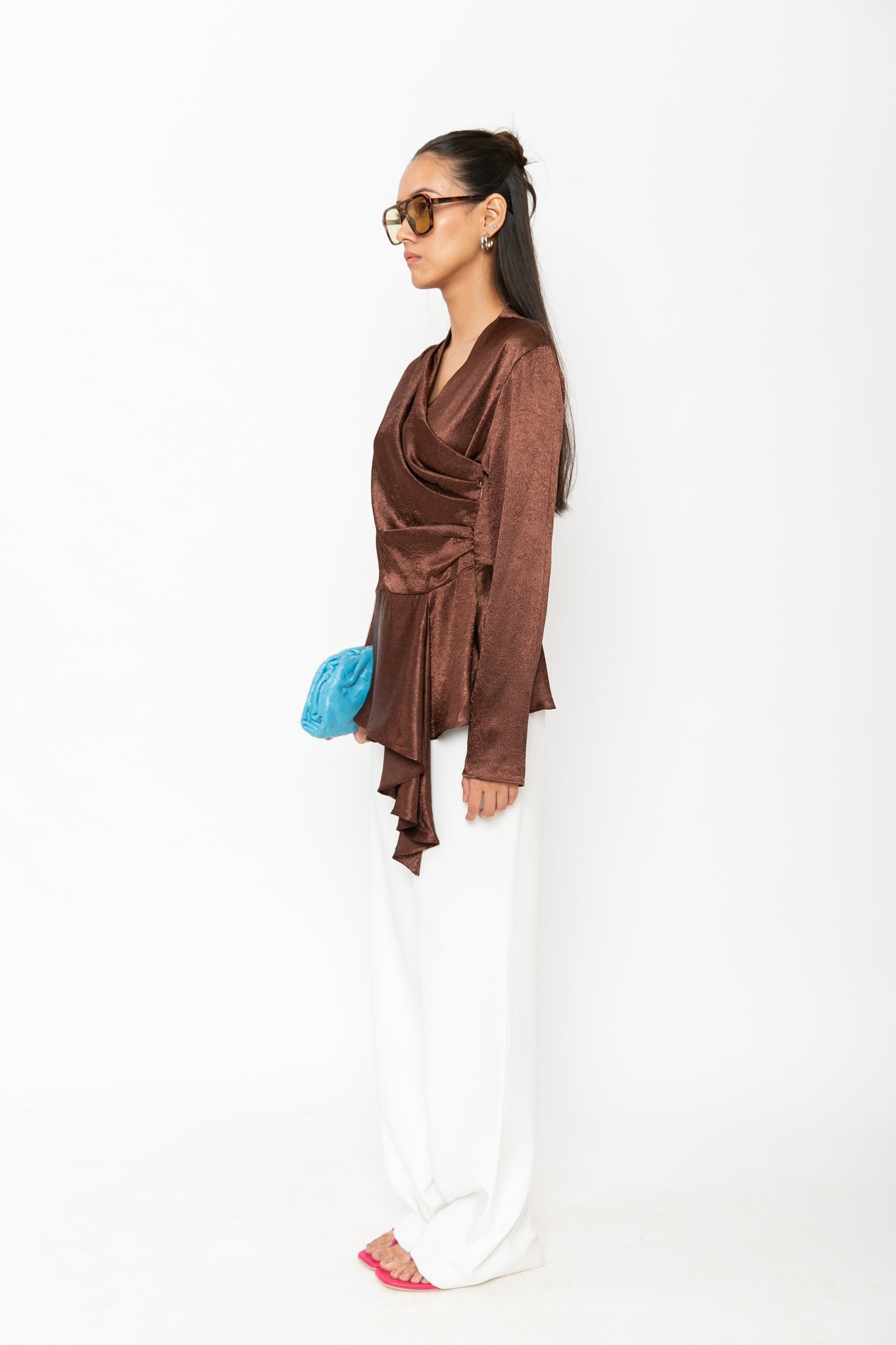 Contemponari-Magnolia Top-Brown