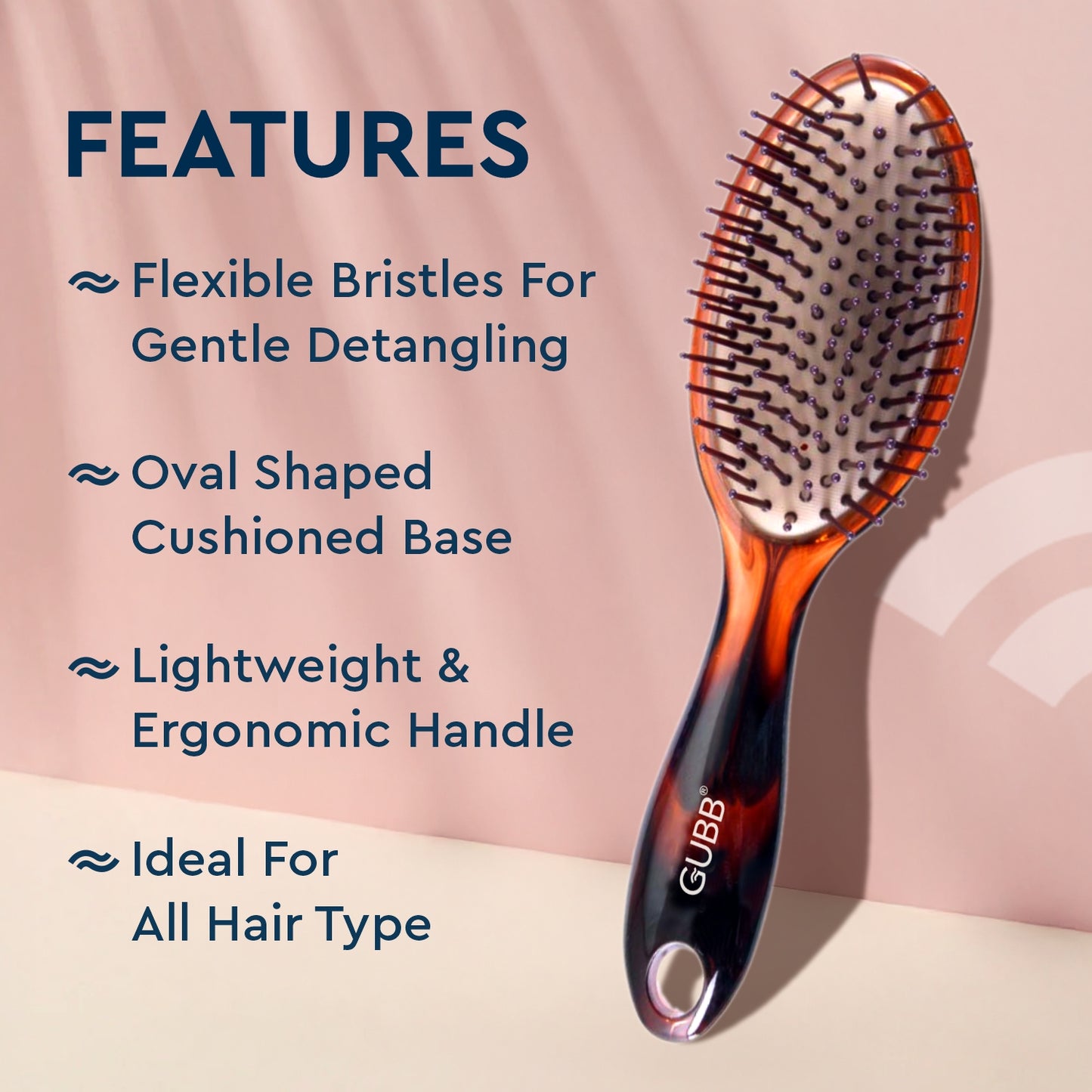 GUBB Oval Cushioned Brush Large Shell Range