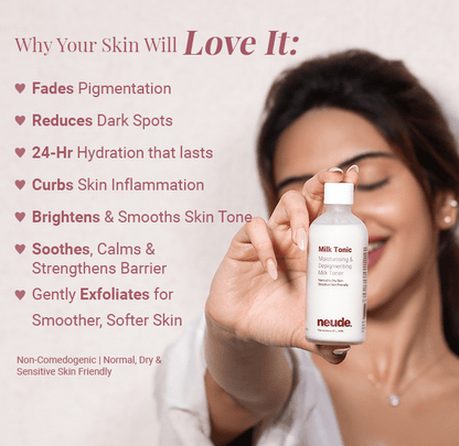 Milk Tonic: Depigmenting & Hydrating Toner with Camel Milk, Ceramides and Snail Mucin - Neude Skin