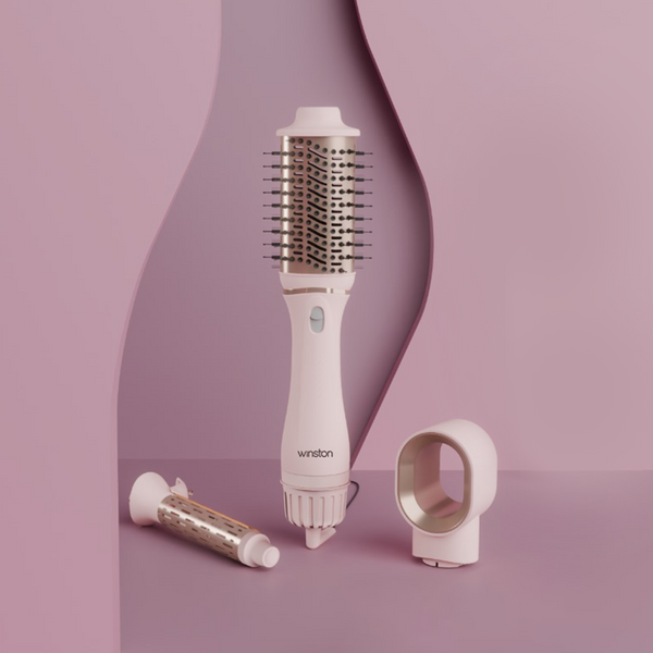 3 in 1 Hair Blow Brush | Dry, Curl & Volumize with Adjustable Heat - Pink