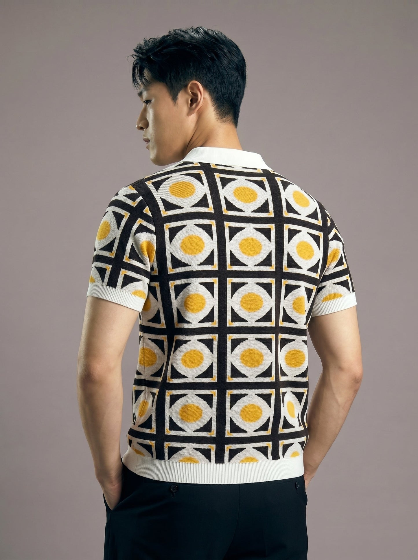 Astor grid knit polo