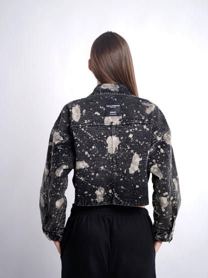 Black Hypo Denim Cropped Jacket