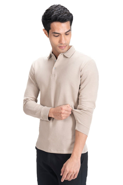 Legacy Polo Sweater - Oatmilk