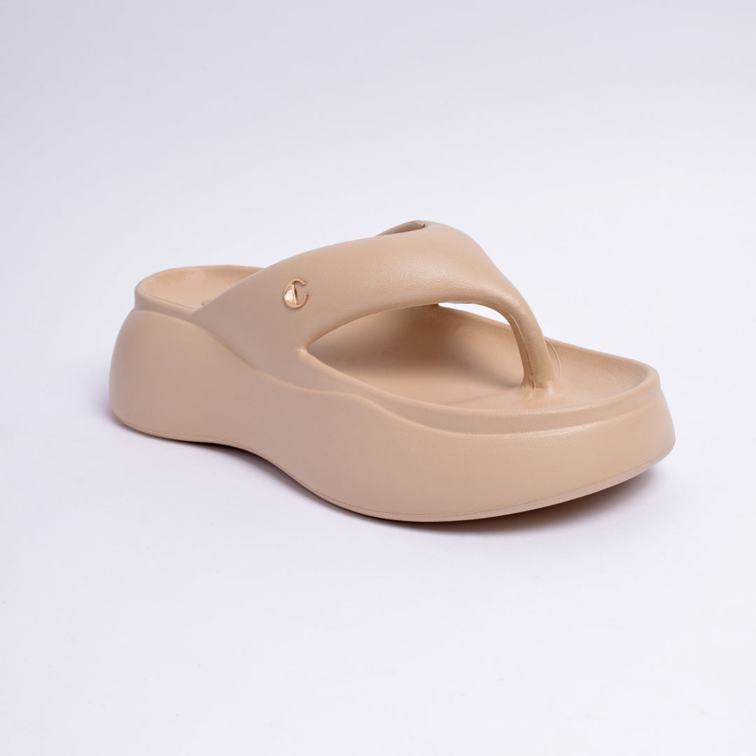 Biscuit Beige Thong Slides | CAI at Broadway