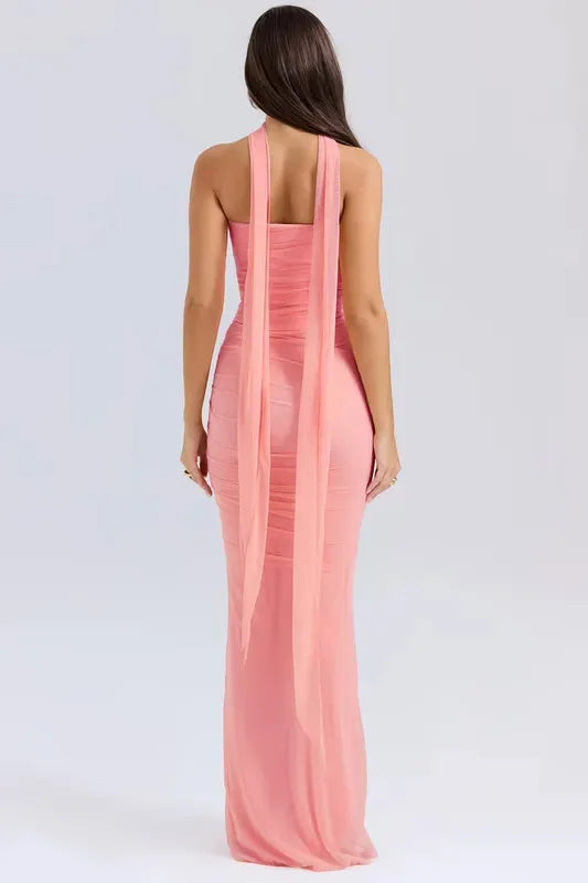 Draped Mesh Corset With Skirt Set | ANNY at Broadway