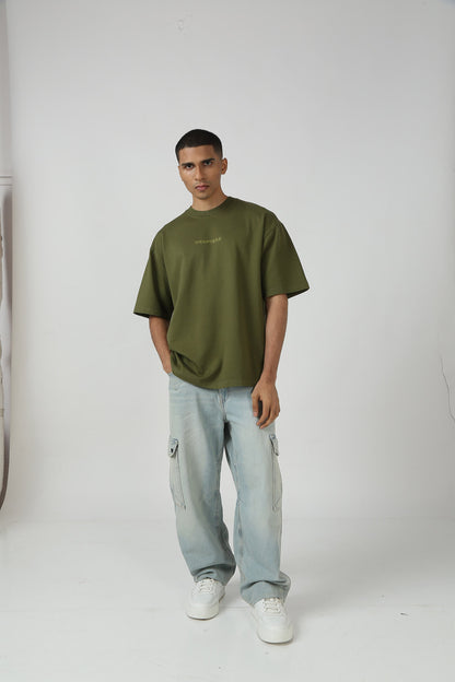 Olive Raasta Indie T-shirt with HD prints in soft French terry fabric