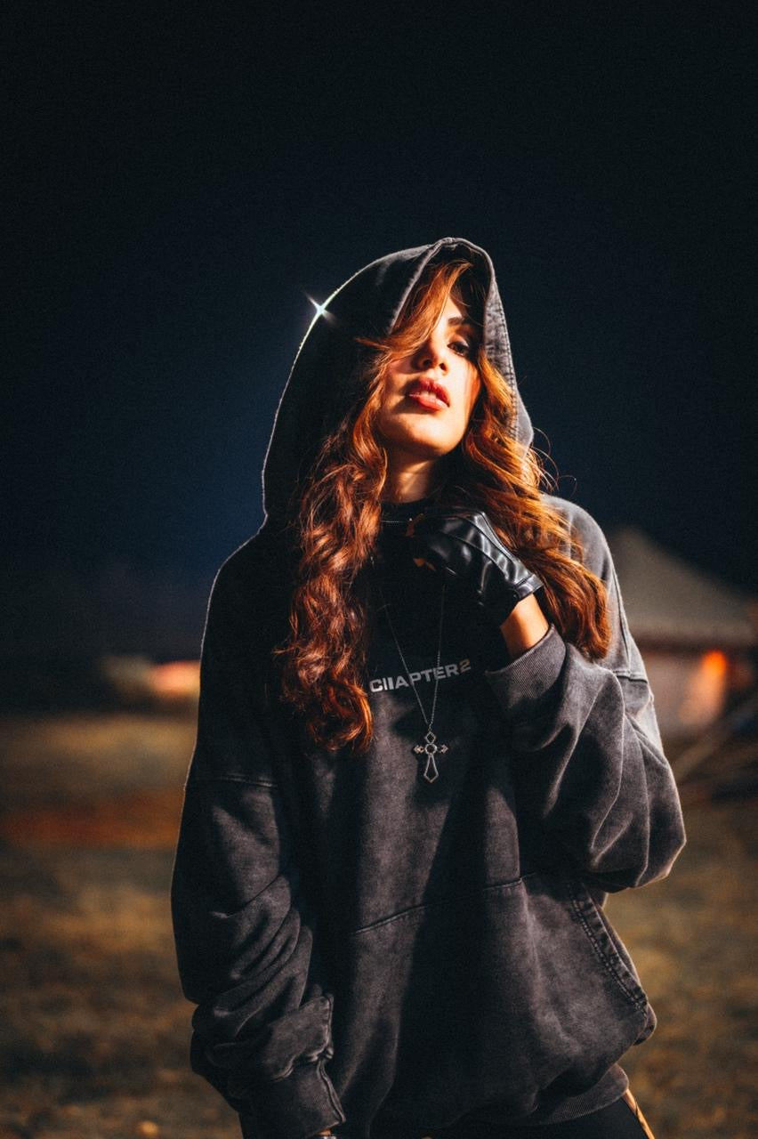 Acid Wash Grey Hoodie