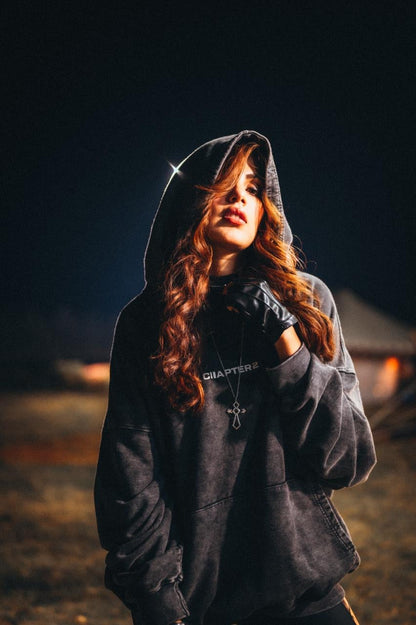 Acid Wash Grey Hoodie