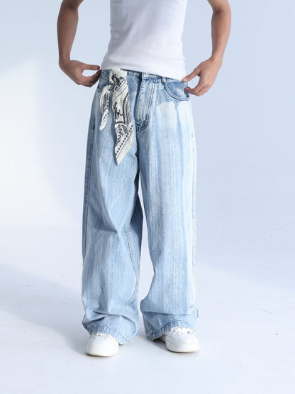 Light Blue Brussed Baggy