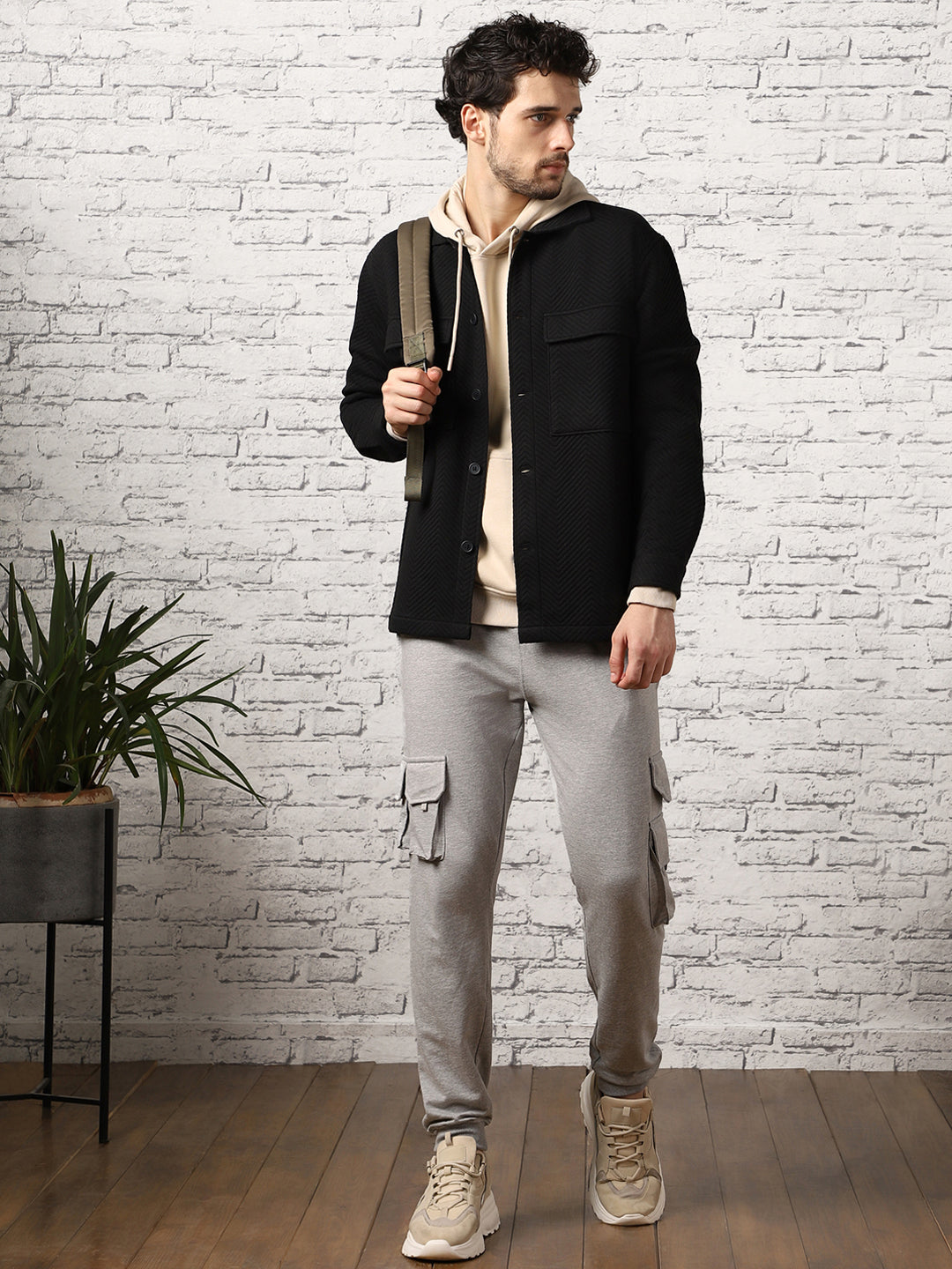 Relaxed Fit Textured Overshirt