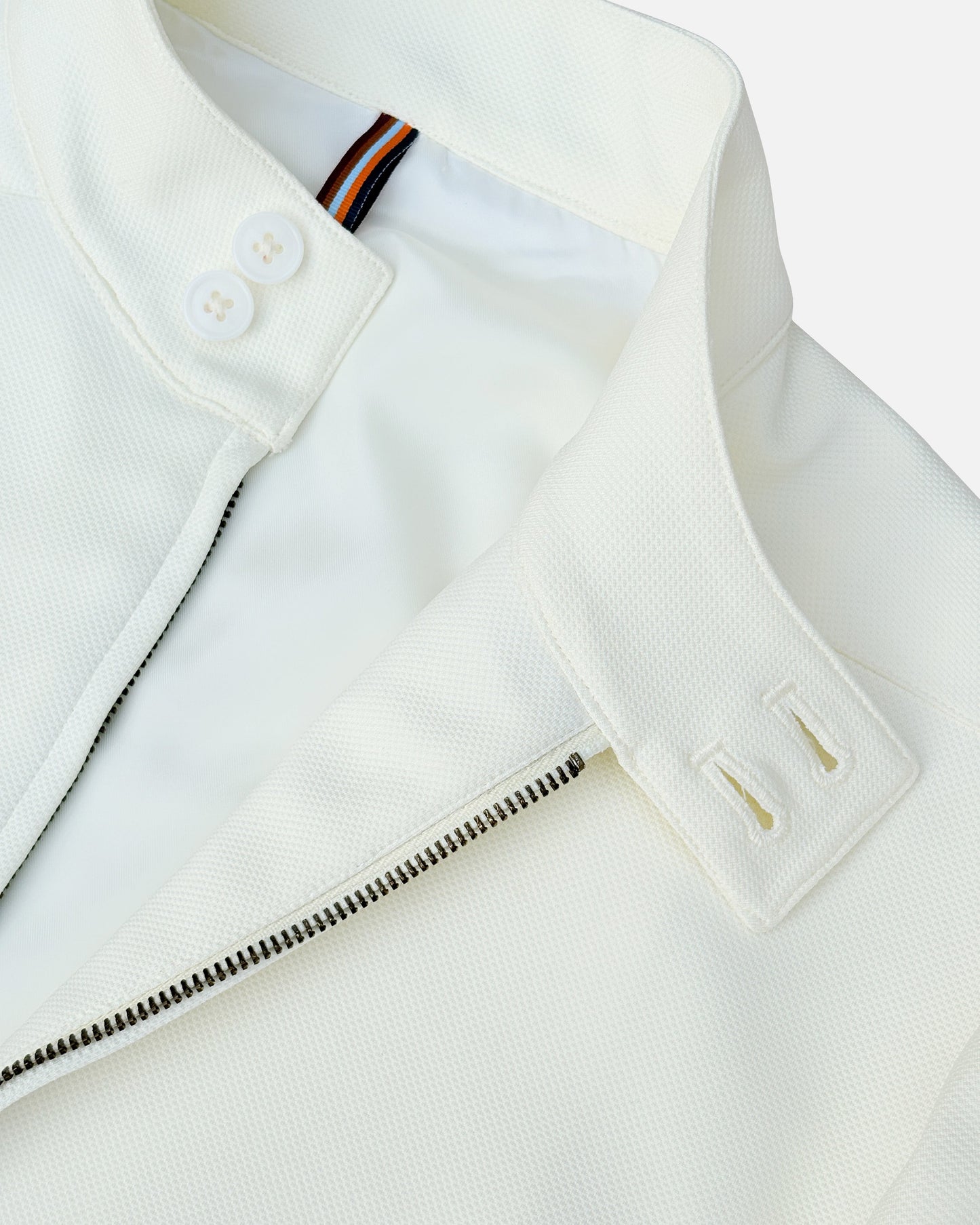 Bare Brown Slim Fit Knit Bomber Jacket - Off White