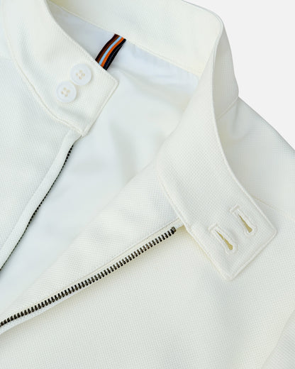 Bare Brown Slim Fit Knit Bomber Jacket - Off White