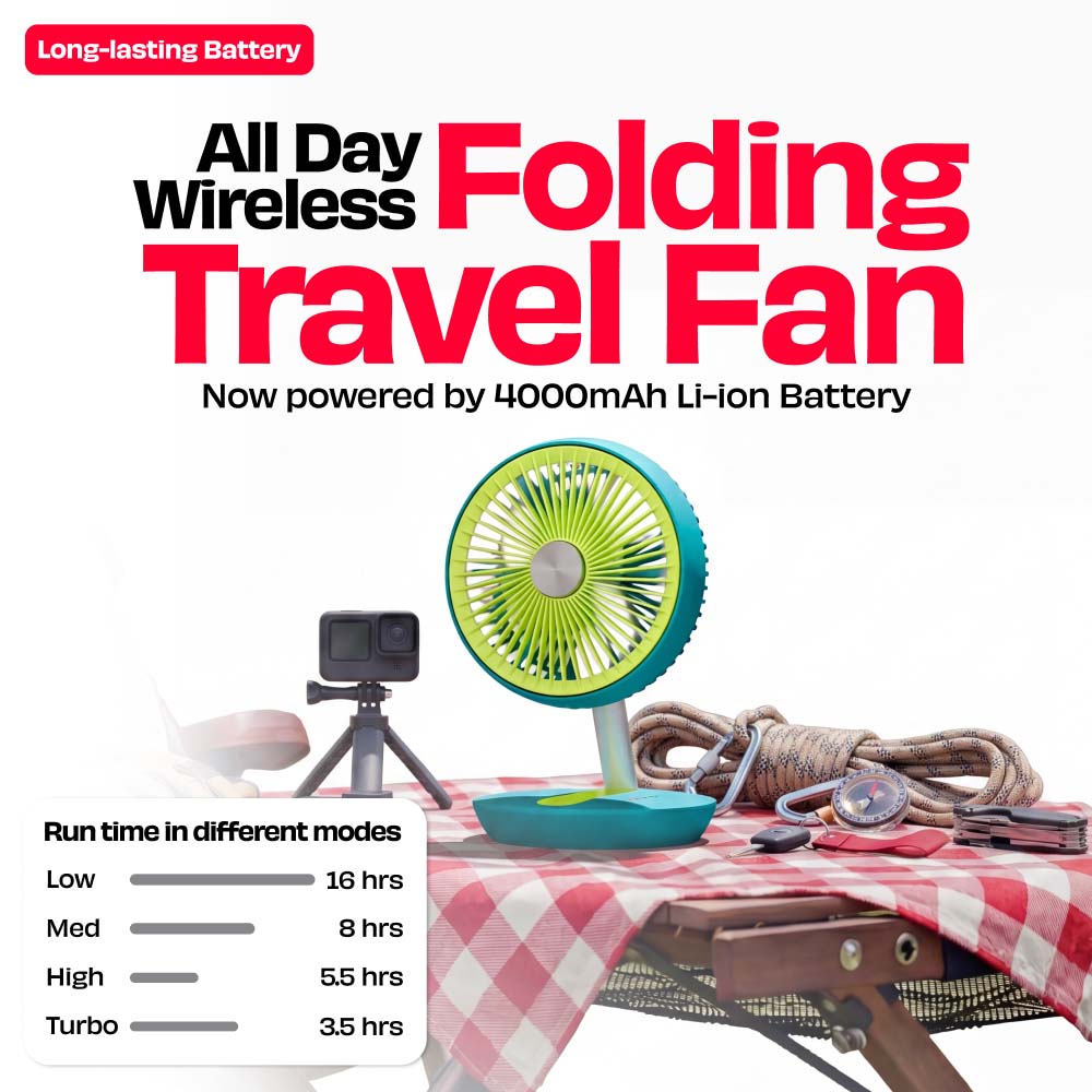 FOLDE v2 | All Day Wireless Rechargeable Folding Fan