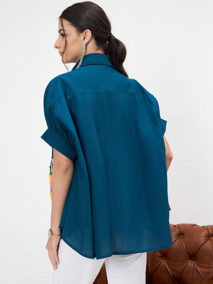 Antifit Embellished Pure Cotton Shirt