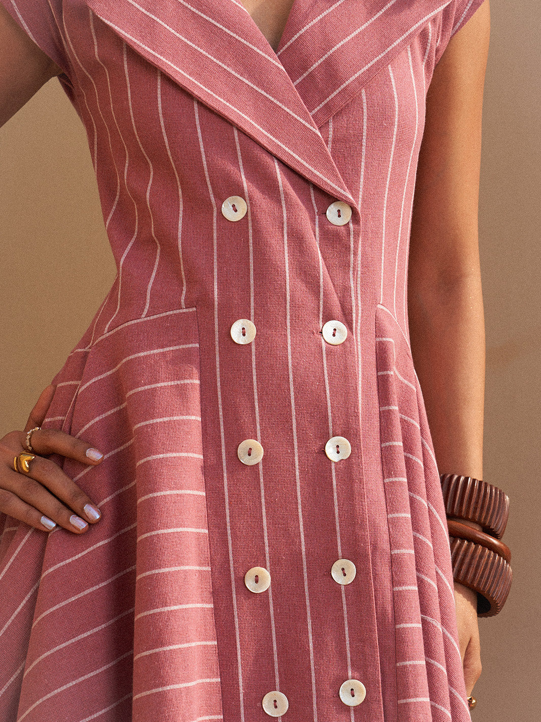 Sandstone Stripe Midi Dress