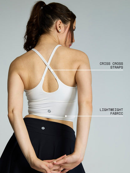 Ivory Cross Back Sports Bra