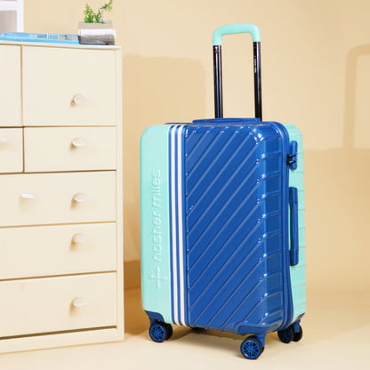 Nasher Miles Vegas Hard-Sided Polycarbonate Check-in Luggage Teal&Dark Blue 24 inch |65 Trolley Bag