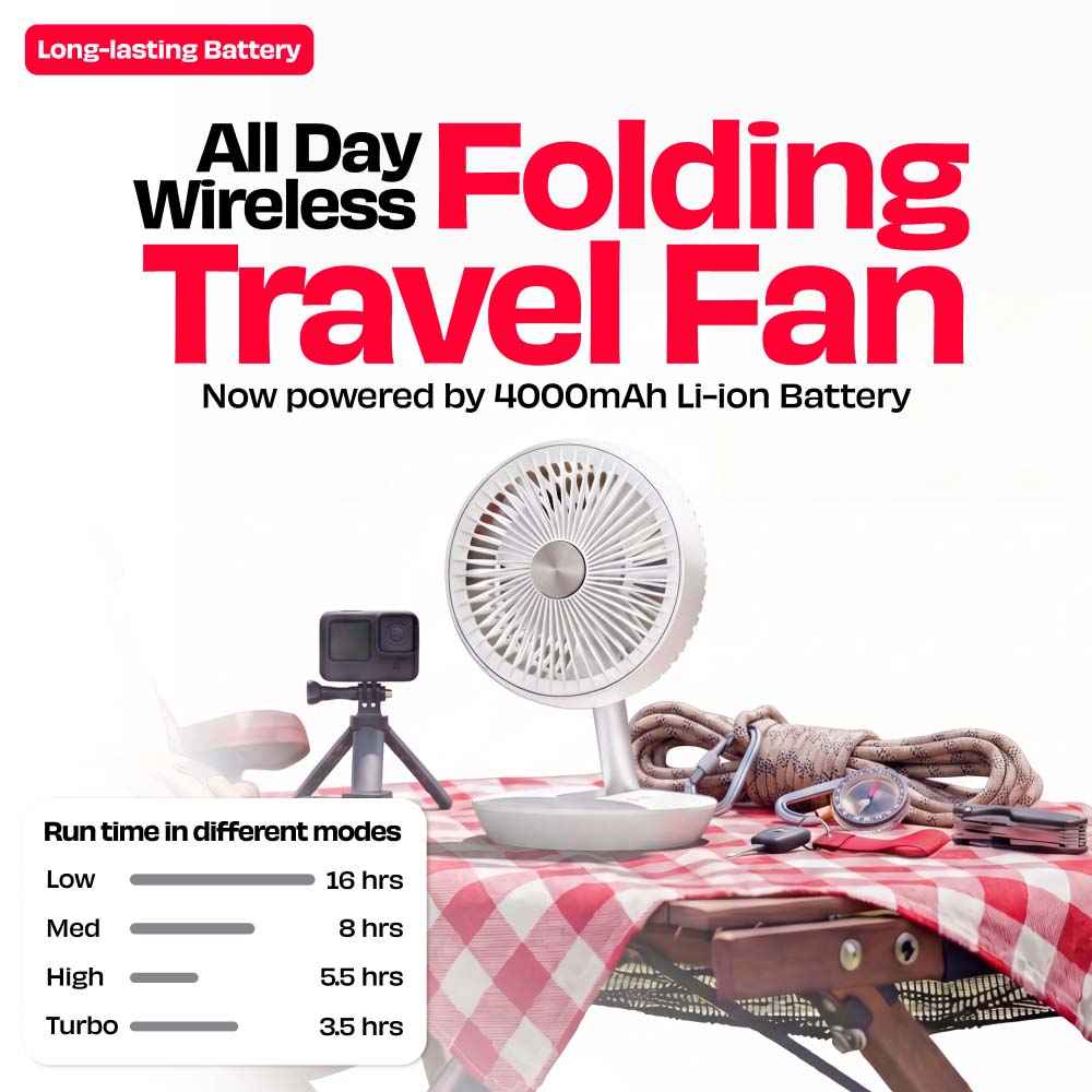 FOLDE v2 | All Day Wireless Rechargeable Folding Fan