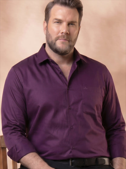 Burgundy Regular Fit Solid Plus Size Casual Shirt for Men (STAN)