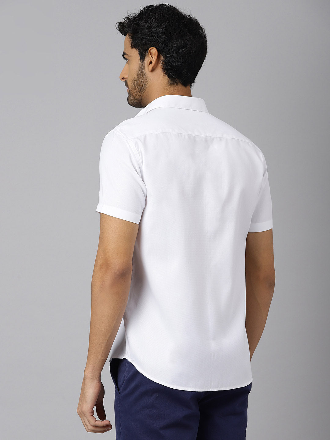 Patch Pocket Dobby Cotton White Shirt - Orchard