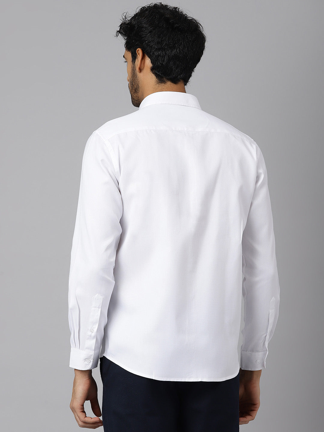 Buttondown Collar Structured Dobby White Shirt - Berlin