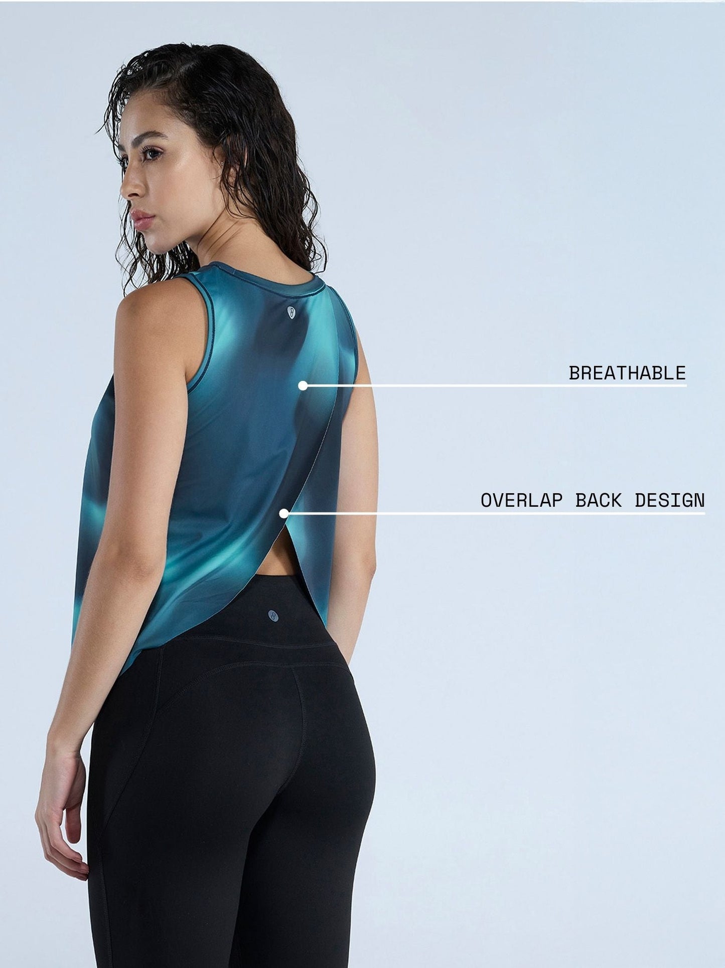 Teal Fluid Overlap Tank