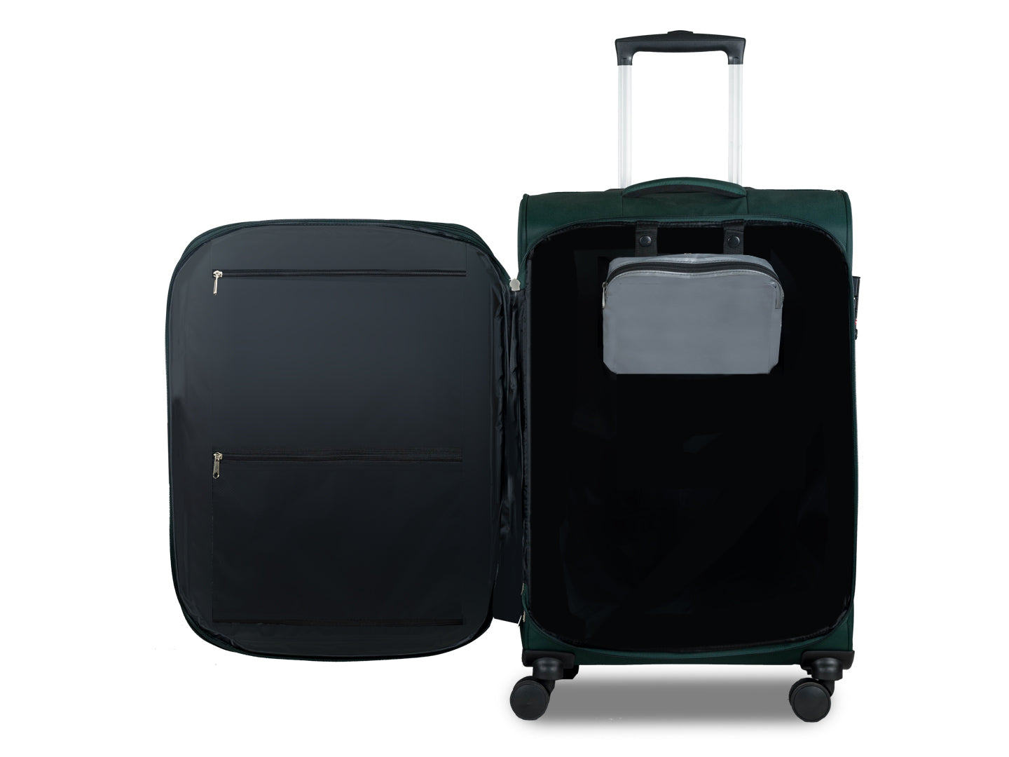 Carriall Slash Medium Size Green Check-in Luggage