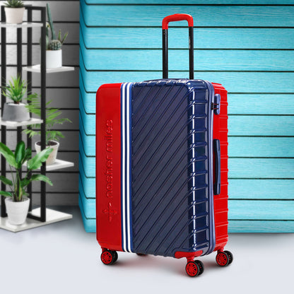 Nasher Miles Vegas Hard-Sided Polycarbonate Check-in Luggage Red&Blue 28 inch |75 Trolley Bag