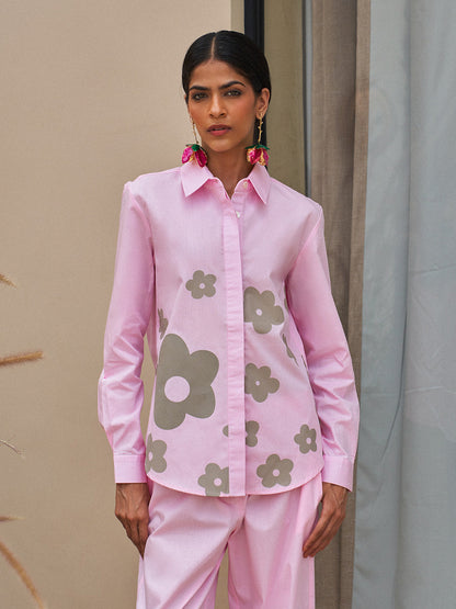 Blush Bloom Cotton Shirt