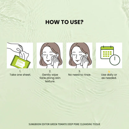 Sungboon Editor Green Tomato Deep Pore Cleansing Tissue (50g, 10pcs)