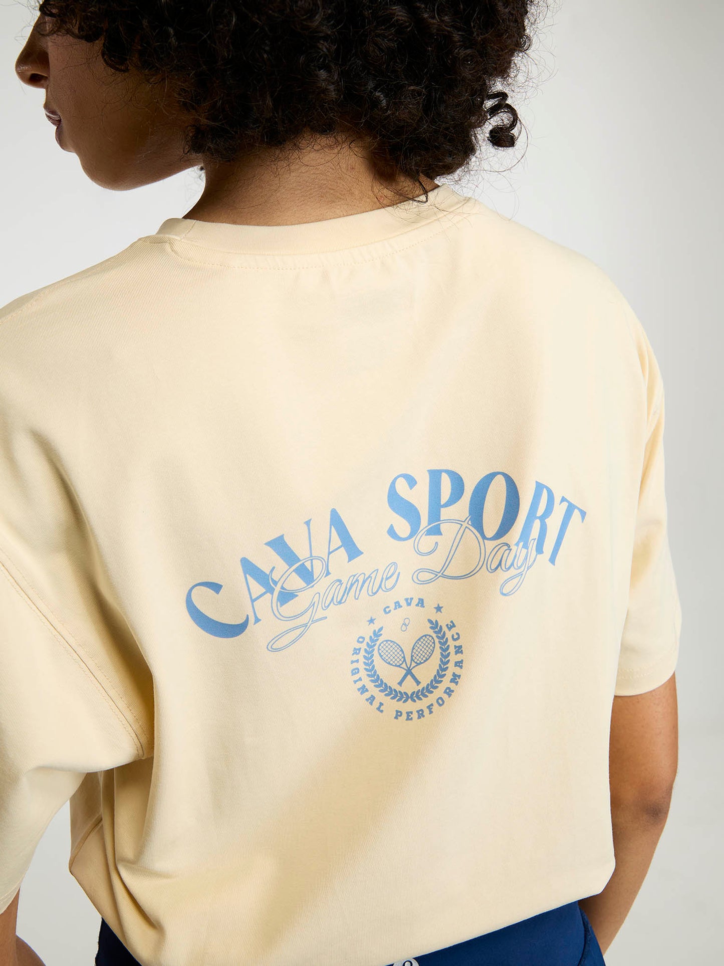 Cream Cava Sport Oversized Printed Tee - Women