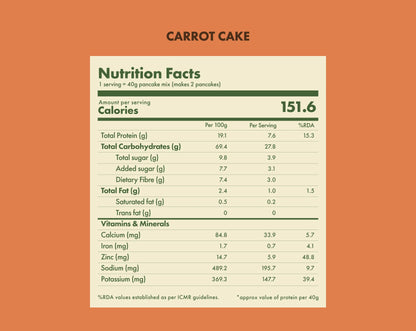 Cosmix No-Nonsense Plant Protein Pancakes - Carrot Cake Red