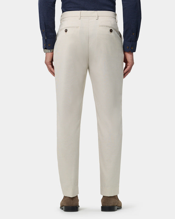 The Texture Tailored Pant Crème Grid