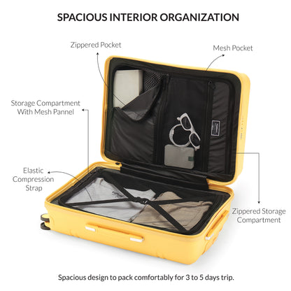Carriall Drift ( PP ) Yellow hardsided 20 inch cabin luggage