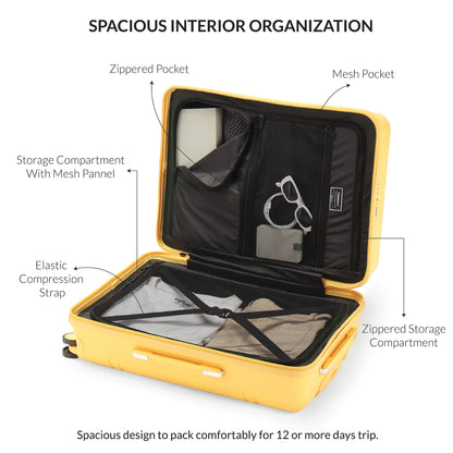 Carriall Drift( PP ) Yellow hardsided 28 inch check-in luggage