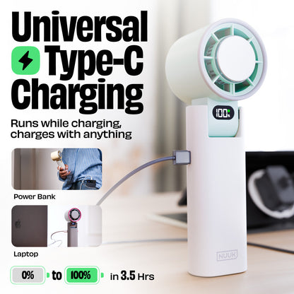 Nuuk BFF Rechargeable Personal Fan with IceTouch - Ice Metal Grey | NUUK at Broadway