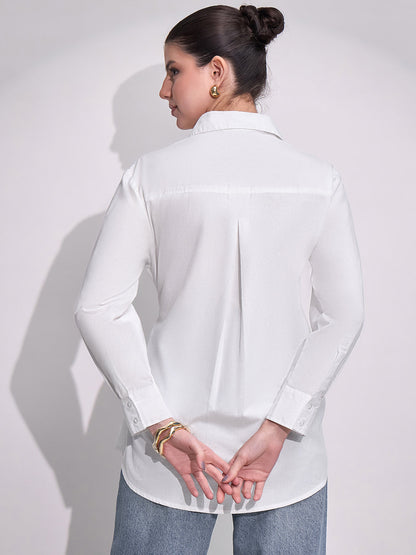 Side Tie-Up Cotton Shirt